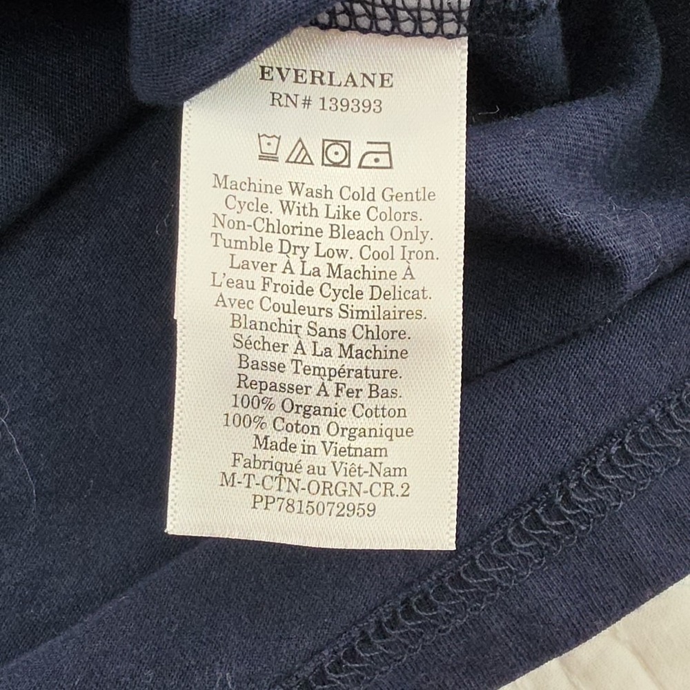 Everlane The Uniform Essential Organic Crew Tee M Navy Blue Organic Cotton NWOT - Picture 7 of 13